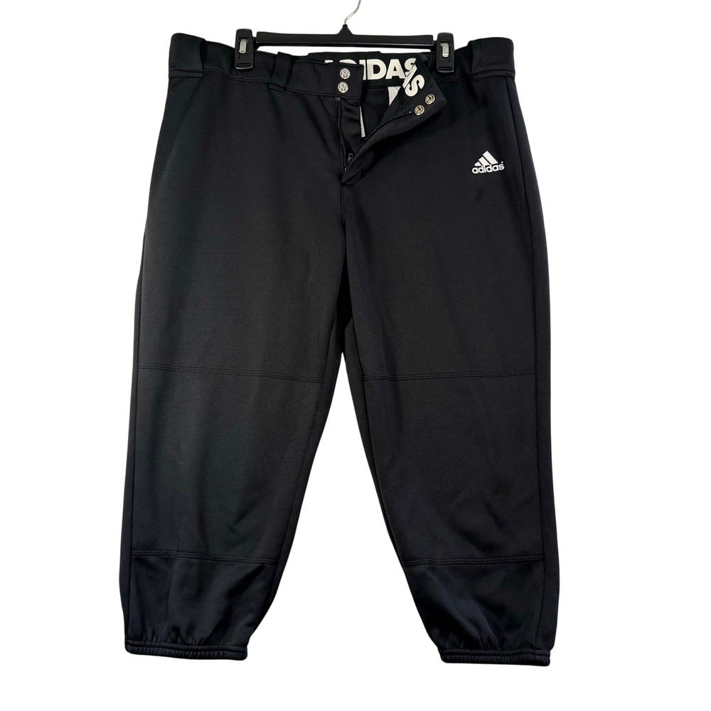 Adidas Womens XL Black Softball Pants Knickers Athletic Padded Knees Baseball